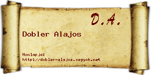 Dobler Alajos névjegykártya